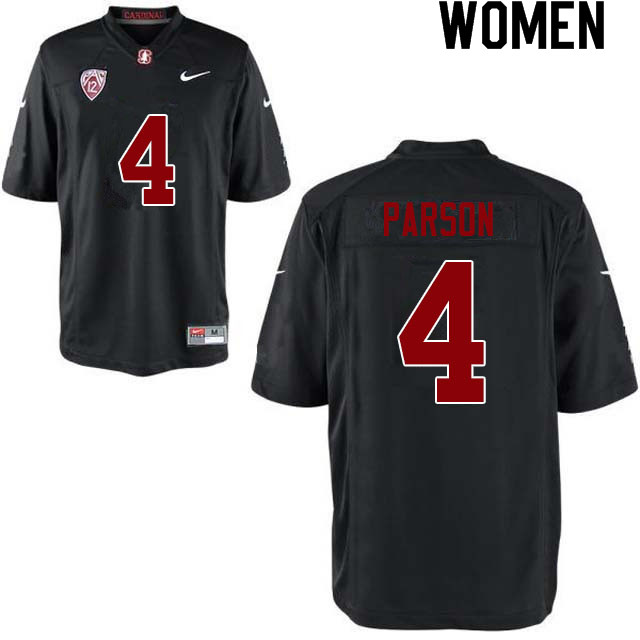 Women #4 J.J. Parson Stanford Cardinal College Football Jerseys Sale-Black